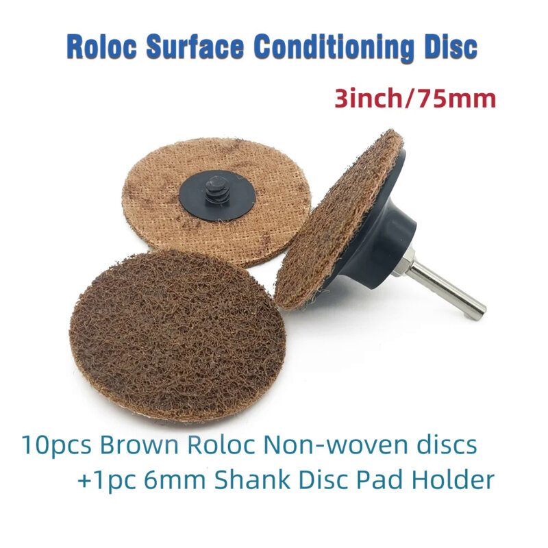 10pcs 3inch/75mm Supper Fine/Fine/Medium/Coarse cutting abrasive discs Quick Change Discs Surface Conditioning Discs
