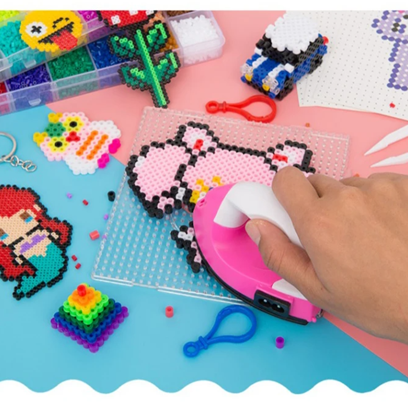 녹는 비즈 픽셀 아트 퍼즐 하마 비즈 DIY 3D 퍼즐, 수제 선물 퓨즈 비즈 키트, 다리미 비즈 장난감, 72 색, 5mm, 2.6mm 세트