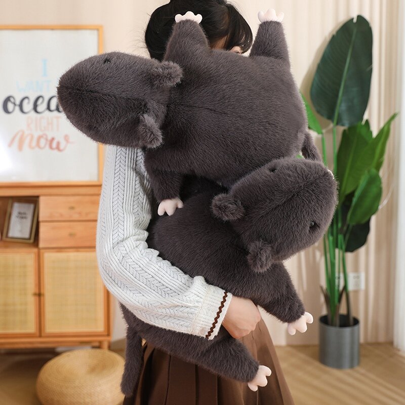 Rato de pelúcia macio Plushy Doll, brinquedos animais de rato recheado, mascote Gift Decor, Lovely Furry, novo, 35-70cm