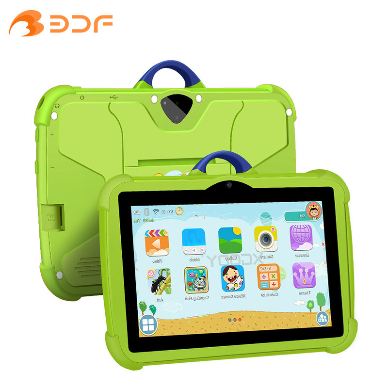 Tablet Quad Core para crianças, novo design, barato e simples, 4GB de RAM, 64GB ROM, 5G WiFi, 7 em, BOW câmera, presentes infantis