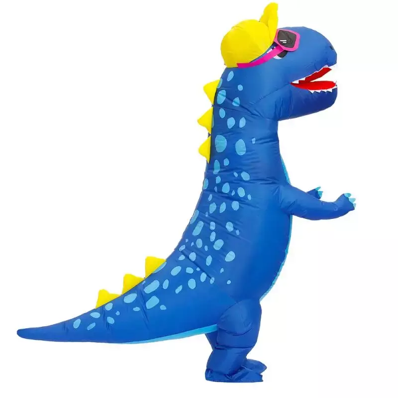 블루 공룡 풍선 의상, 성인 할로윈 코스프레 코스튬, 남성 여성 파티 역할 놀이, T-Rex 마스코트 변위