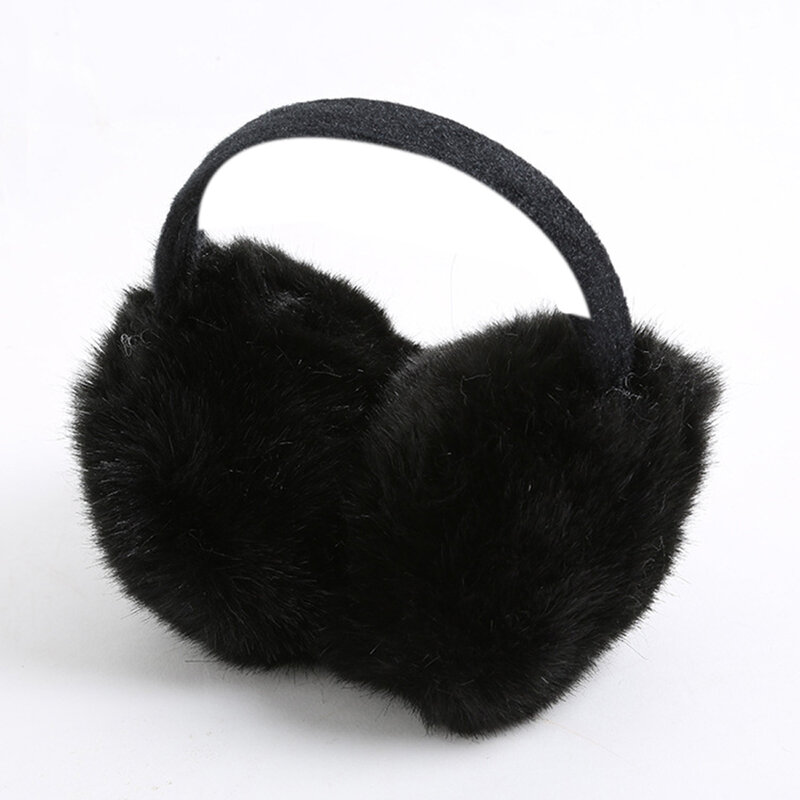 Earmuffs de pele sintética para mulheres, aquecedor de ouvido monocromático, bandana felpuda grande e grossa, protetor de ouvido quente, inverno 2023