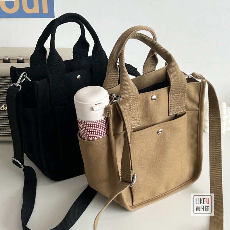Женские сумки через плечо, холщовая однотонная Повседневная Сумка-тоут, сумка-мессенджер, сумка на плечо, брендовая дизайнерская простая сумка на плечо для девушек
