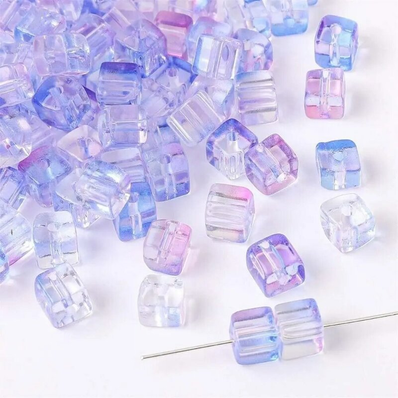 Grânulos Coloridos Transparentes com Cubos De Açúcar, Fazer Pulseira, Acessórios De Jóias, Cubo De Açúcar, Octagon Design, DIY, 7mm