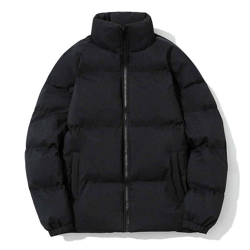남성용 코튼 재킷, 루즈핏 커플 매칭, 단색 스탠딩 넥 다운, 두꺼운 따뜻한 옷, 외부 2024, 겨울 신상