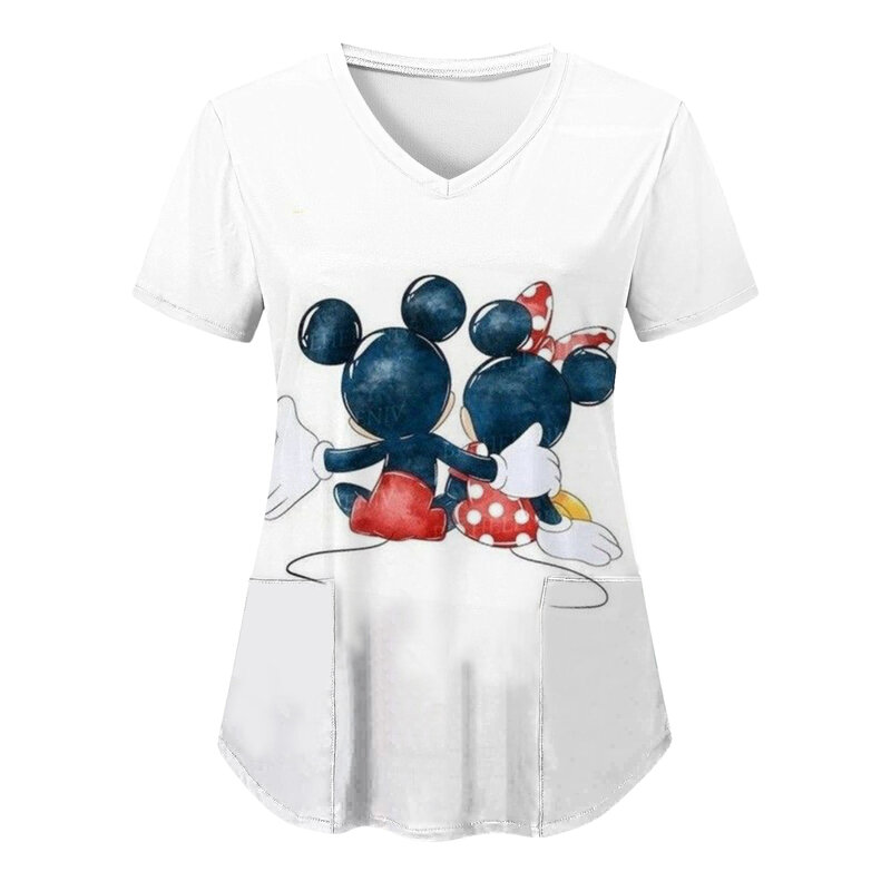 Pocket Top Women's -shir T Shirt Nursing Uniform T-shirts Disney Woman Clothing Funny Tees Store Tops Traf T-shirt Traffic 2024