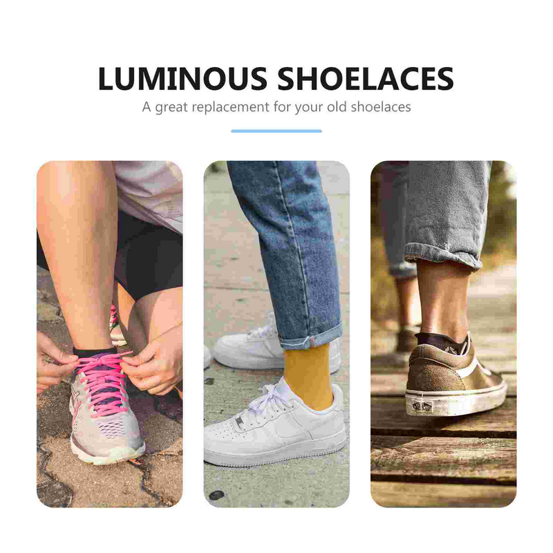 Шнурки для обуви для кроссовок, повседневные флуоресцентные Спортивные Светящиеся шнурки, светящиеся в темноте