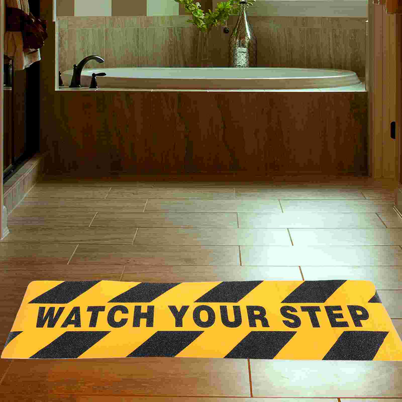Adesivo Anti-Slip Cuidado Advertência Adesivo, Fitas de piso molhado, Escadas Cuidado Decalques, 2pcs