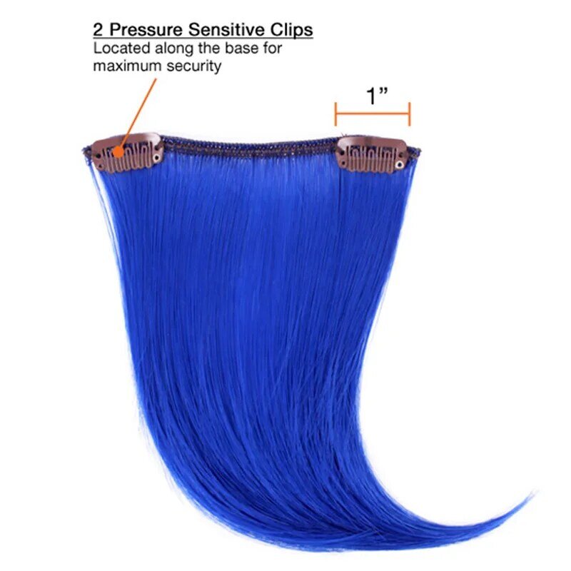 Zolin extensión de flequillo pequeño sintético, Clip Invisible para el cabello, gris, rosa, rojo, colores coloridos, flecos para accesorios de Cosplay