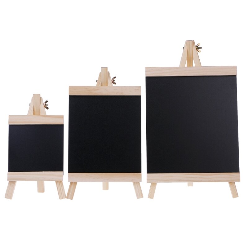 Grande 20cm x 21.5cm desktop mensagem blackboard cavalete quadro crianças madeira placas de escrita dobrável fácil de limpar e manter