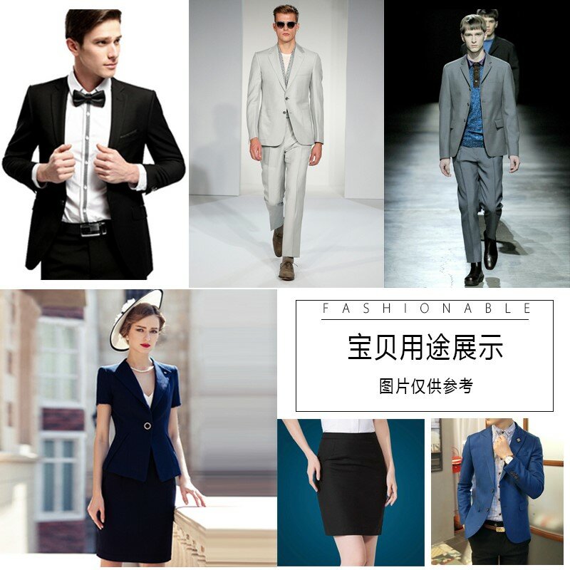 Setelan butik celana panjang, kain bisnis gaya Korea kasual pria dan wanita, wol kecil poliester