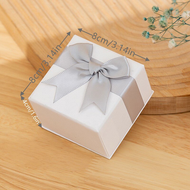Коробка для ювелирных изделий с бантом, бумажный браслет, ожерелье, кольца, серьги, подвеска, фотография, свадебные подарки, упаковочная коробка