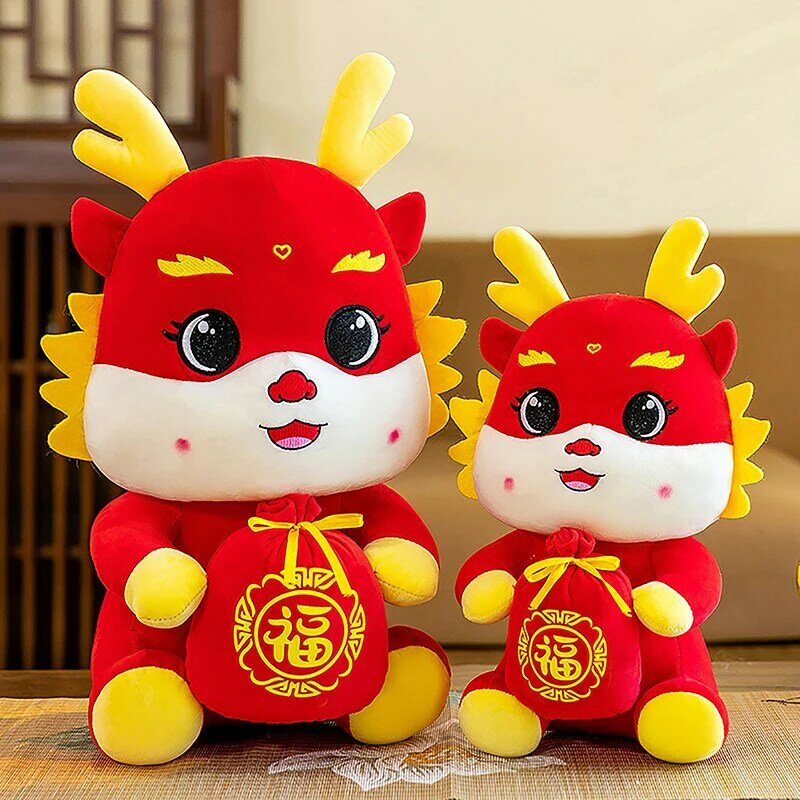 Brinquedos de pelúcia do dragão chinês criativo bonecas de pelúcia, decoração de mascote, presentes para crianças, ano novo, 2022, 1pc