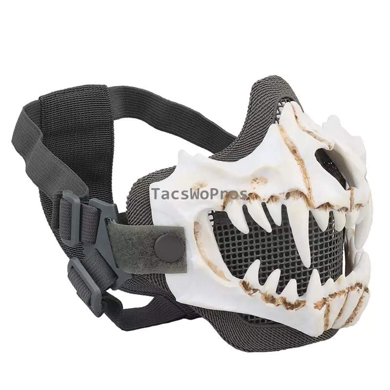 Tactical Paintball Steel Mesh Masks CS Wargame Cosplay Halloween Props Double Layer Skull Mask Airsoft Hunting Half Face Mask