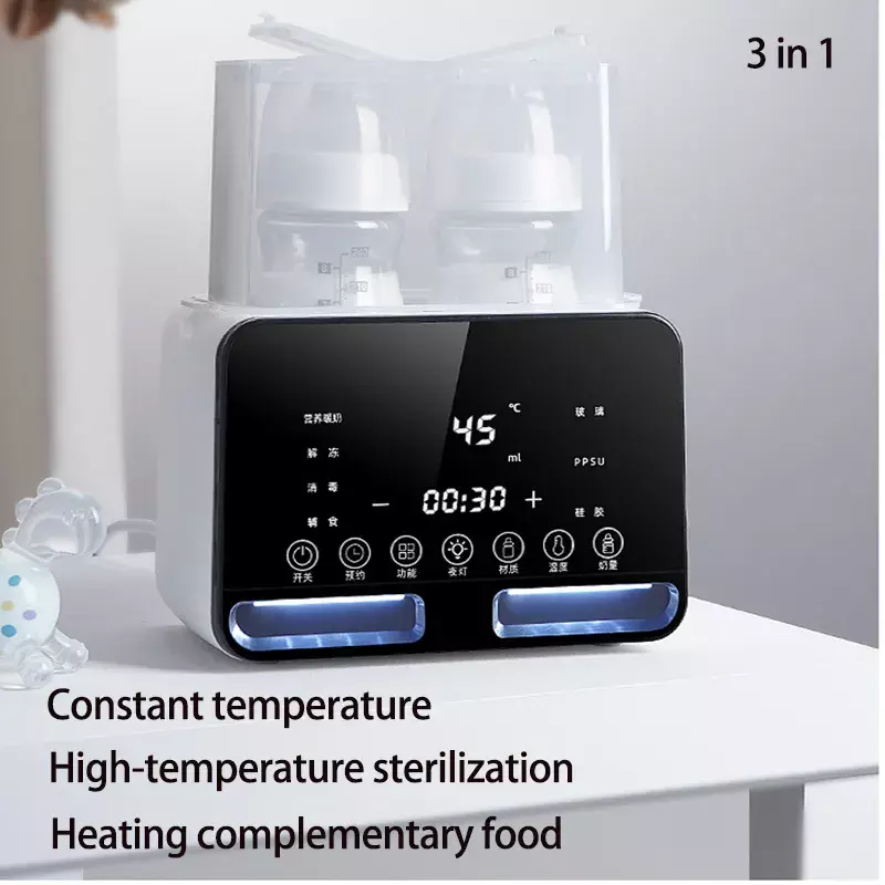 Baby Fles Warmer & Fles Sterilisator Sterilisator Dubbele Fles Warmer Voor Moedermelk Pasgeboren Baby Voeding Fles Warmer