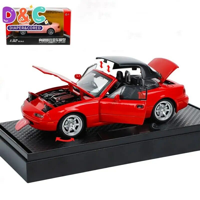 Modelo de coche de juguete MX5 MX-5 para niños, de aleación supercoche fundido a presión, sonido y luz, juguete coleccionable, regalo de cumpleaños, 1:32