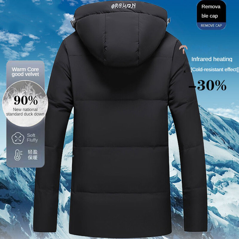 New in Down Coats for Men Major Brand Middle-aged and Old Men's Cold Coat for Winter Fallow Luxury Goose Down Coat Long Man Snow