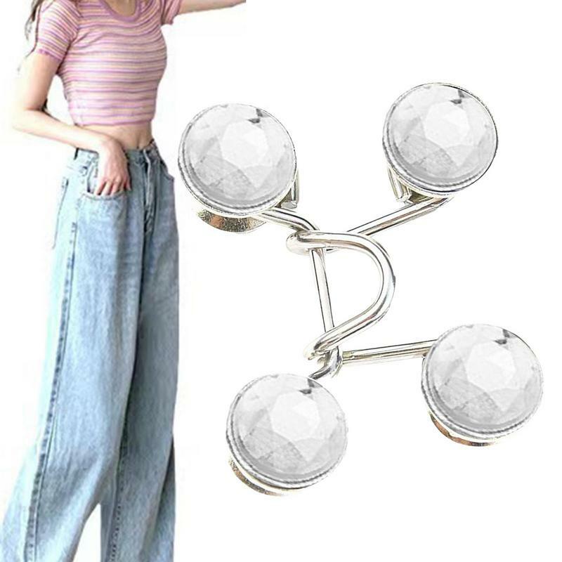 Jeans Button-Pins Nail-Free Adjustable Waist Buckle Extender Pant Waist Tightener Jeans Tighten Waist Adjustment Button For