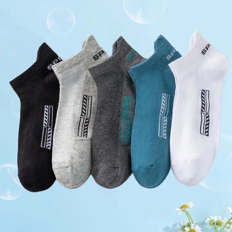 Calcetines tobilleros deportivos de malla transpirable para hombre, medias de corte fino, informales, de talla grande 39-48, 10 pares