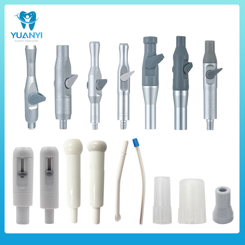 歯科用バルブ唾液注射器、吸引、短い、強く、弱い、ハンドピースチップアダプター
