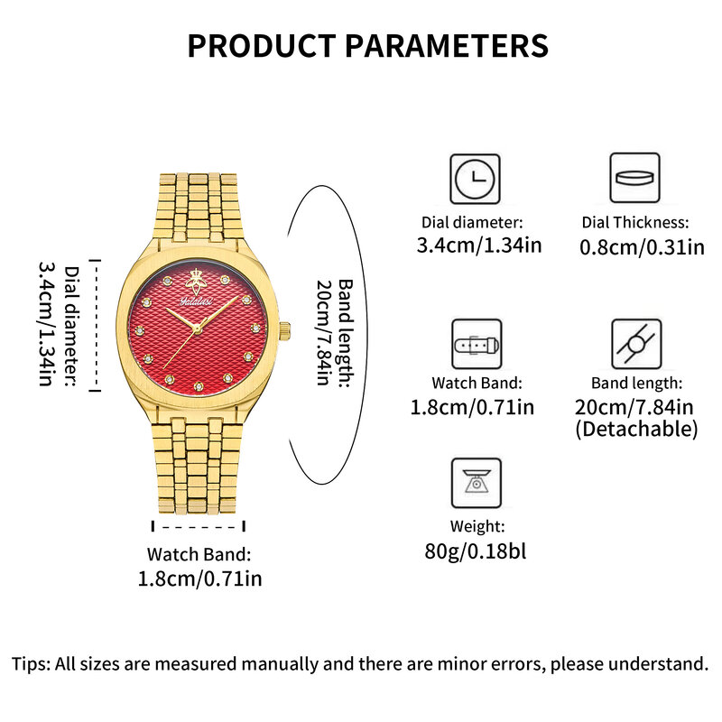 YaLaLuSi Brand Hot Sale Gold Women's Watch Flower Pull Deluxe Cubic Dial Box Watch Remover Ion Gold Plating