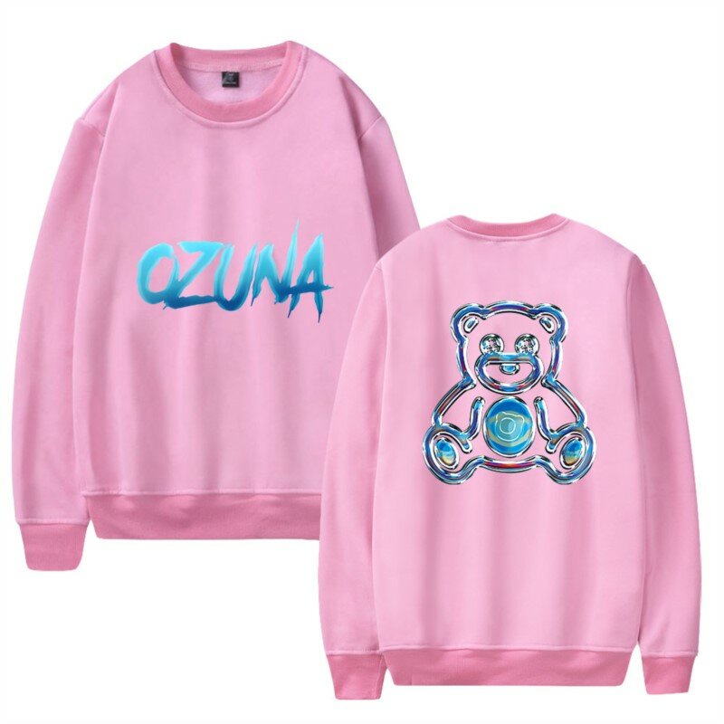 Ozuna urso estampa moletom com capuz para homens e mulheres, streetwear manga comprida, tendência cosplay, unissex, merch, gola redonda, inverno