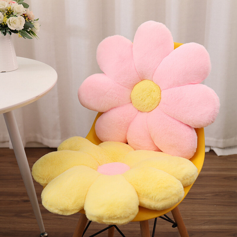 80CM Lovely Colorful Flower Sleep Pillow Plush Toy Stuffed Soft Petal Sofa Cushion Doll Toys for Birthday Gift Bedroom Decor