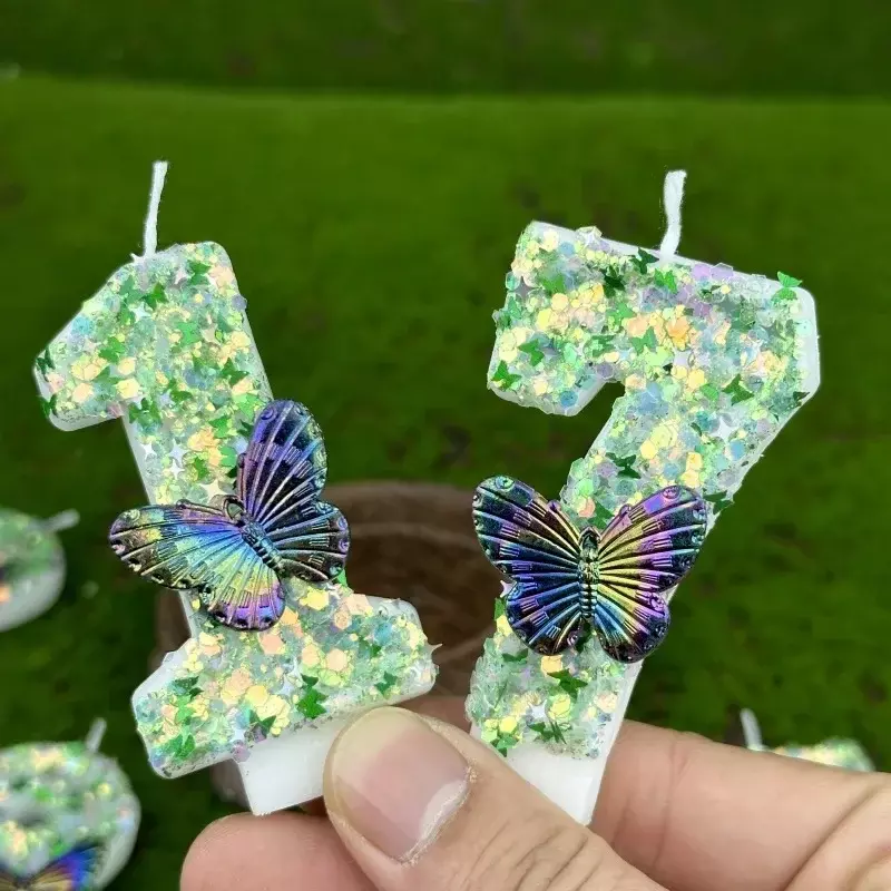 Number Birthday Candles 0-9 Cake Party Decoration Butterfly Birthday Candles Individually Wrapped Cake Decoration Candles