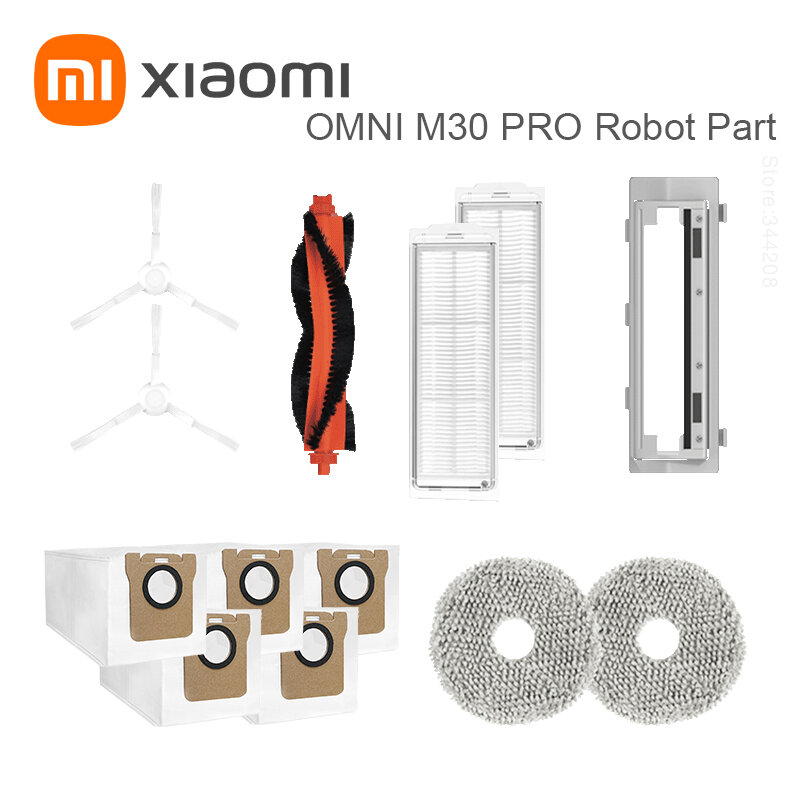 Набор для швабры XIAOMI MIJIA Omni M30 PRO, набор запасных частей для робота-пылесоса, основная и боковая щетки
