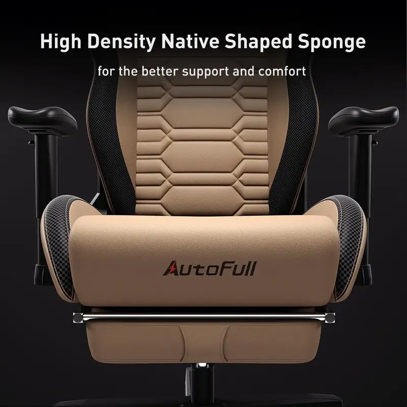 Кресло для игр autofull, компьютерный стул с эргономичной поддержкой поясницы, регулируемая спинка из искусственной кожи с высокой спинкой, В гоночном стиле, Sw