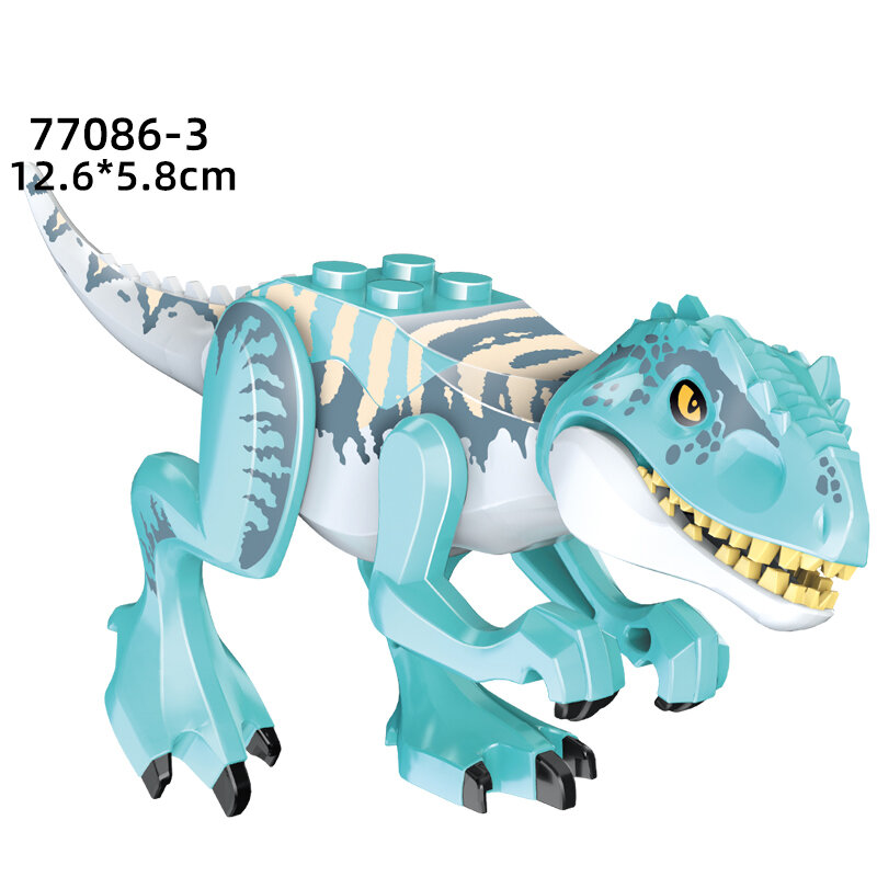 Dinozaury jurajskie klocki Indominus Rex DIY tyranozaur figurki modele zabawki dla dzieci zwierzęta prezenty świąteczne