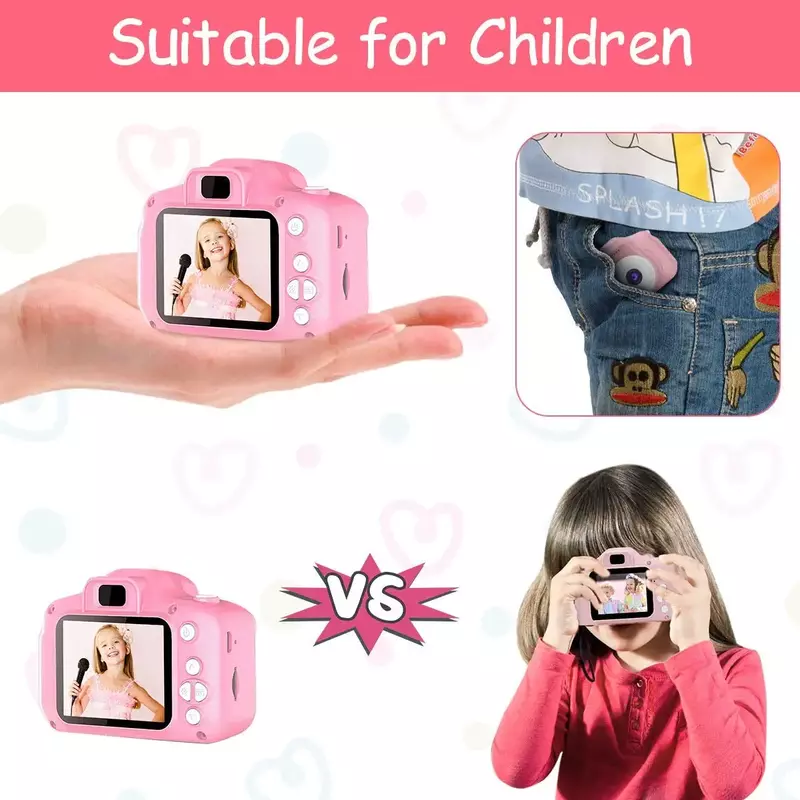 Fotocamera per bambini impermeabile 1080P HD schermo Cartoon Camera Video Toy 8 milioni di Pixel Kids Cute Camera Outdoor Photography Toy