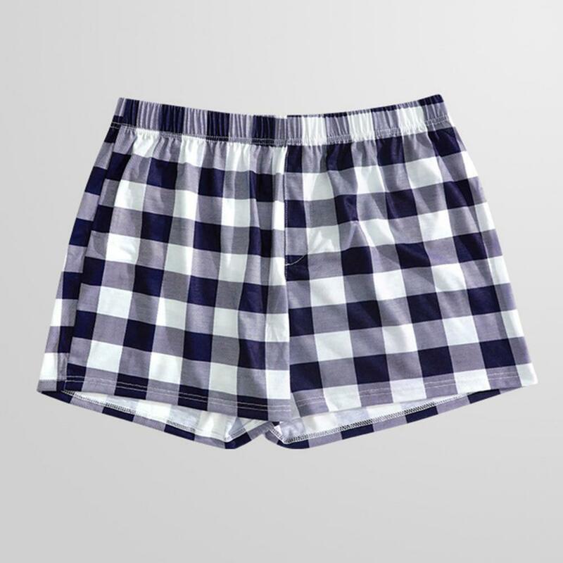 Comfortabele Shorts Met Geruite Print Pyjama 'S Voor Dames Heren Elastische Taille Nachtkleding Loungebroek Unisex Micro Om Te Slapen
