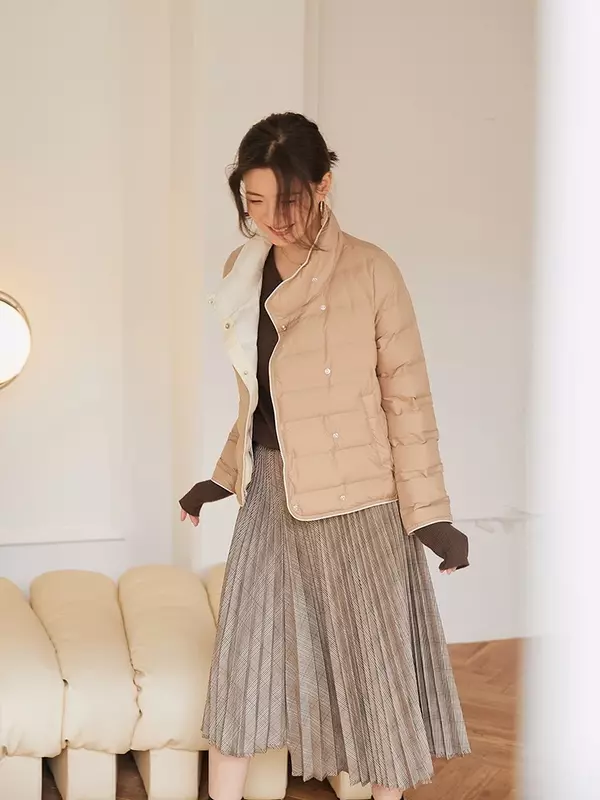 여성용 짧은 다운 재킷, 90% 화이트 덕 다운, 한국 캐주얼, 초경량, 여성 다운 코트, 가을, 겨울, 신상 패션