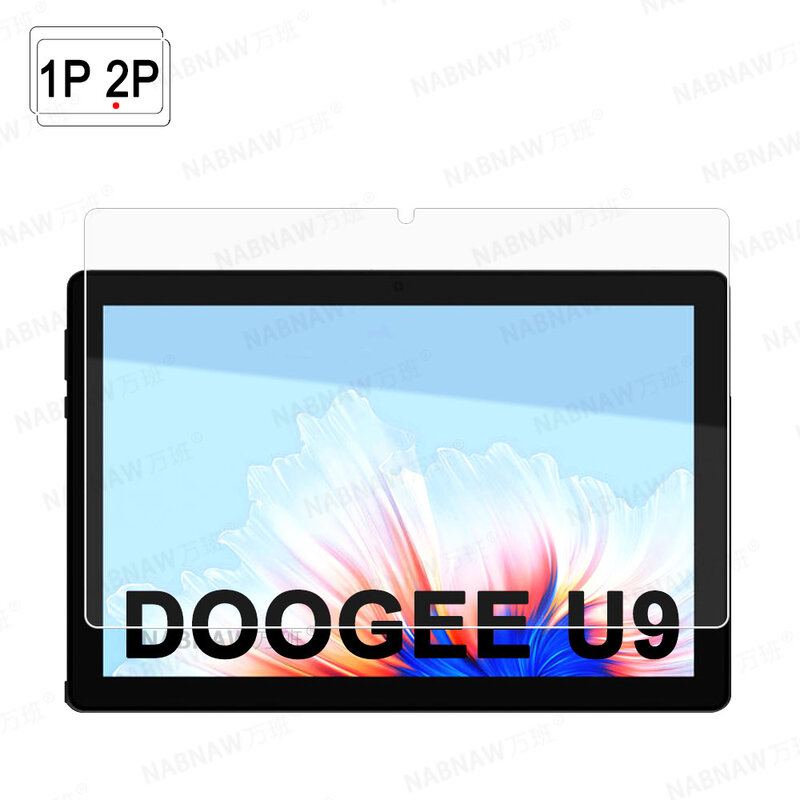 Protector de pantalla de vidrio templado HD a prueba de arañazos para DOOGEE U9, película protectora de tableta de 10,1 pulgadas, sin defectos