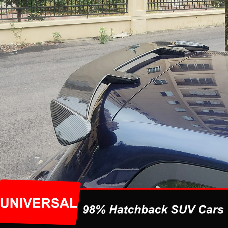 Hatchback SUV Cars tetto posteriore coperchio del bagagliaio Spoiler Wings 130CM Universal Fit principalmente veicolo ABS nero carbonio bianco accessori parti