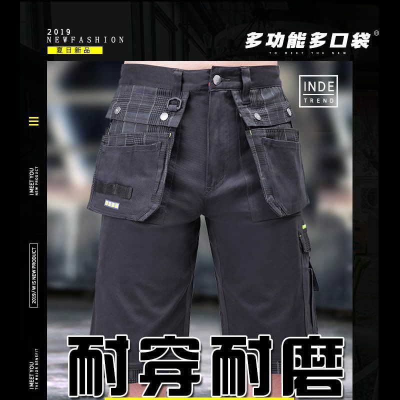 Summer cargo pants cotton work shorts women and men multiple pockets 2023 new pants Summer High Street y2k streetwear