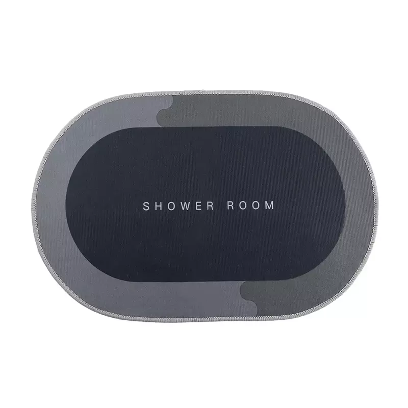 พรมห้องน้ำ bgzleu-พรมห้องน้ำดูดซับได้ดีพรมปูพื้นหน้าห้องน้ำห้องอาบน้ำ (16x24in) (สีดำ)