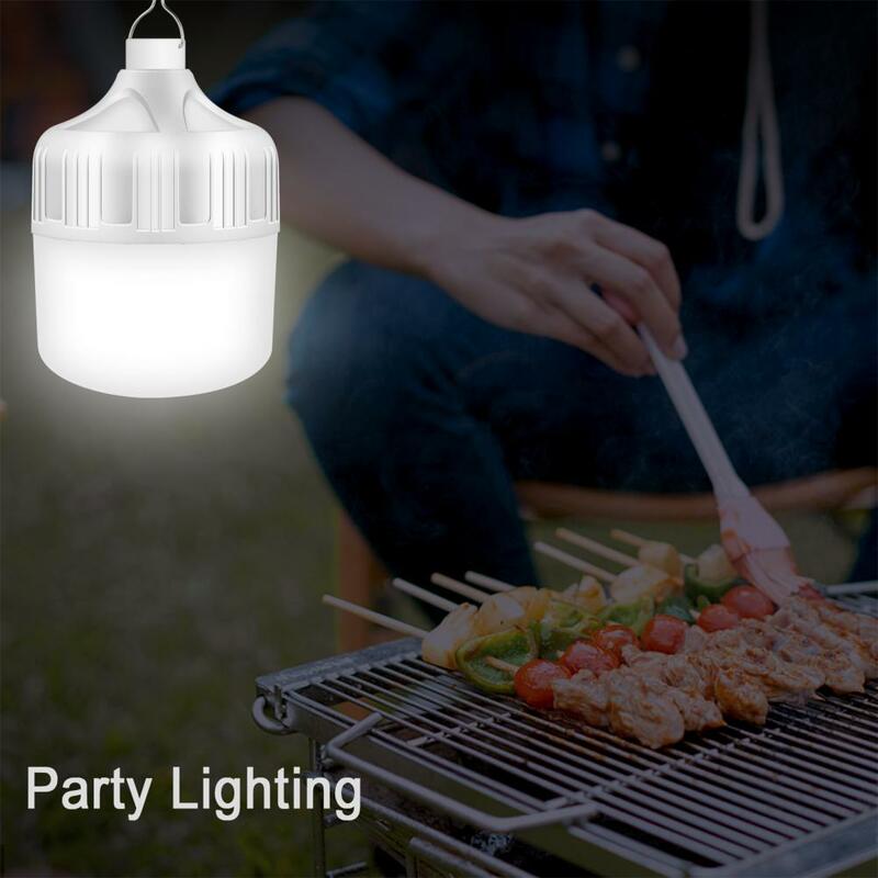 Lâmpada LED economizadora de energia, recarregável, 3 modos, super brilhante, uso interno e externo, altos lúmens
