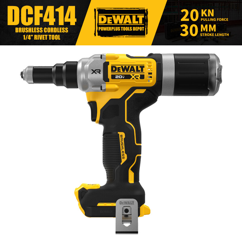 DEWALT DCF414, бесщеточный беспроводной инструмент для заклепок 1/4 дюйма (6,4 мм) 20 в, электроинструменты 20 кН