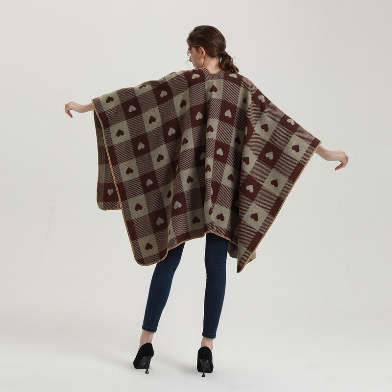 Poncho de marca de Cachemira para mujer, bufandas cálidas de diseñador, manta gruesa, chales de imitación, capa, estola, invierno, 2022