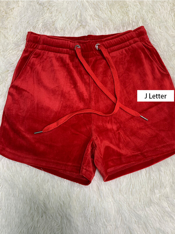 Velour Shorts Y2k Women Clothing Biker Shorts Drawstring Sporty Short for Gym New in Jogging Shorts with Two Side Pockets