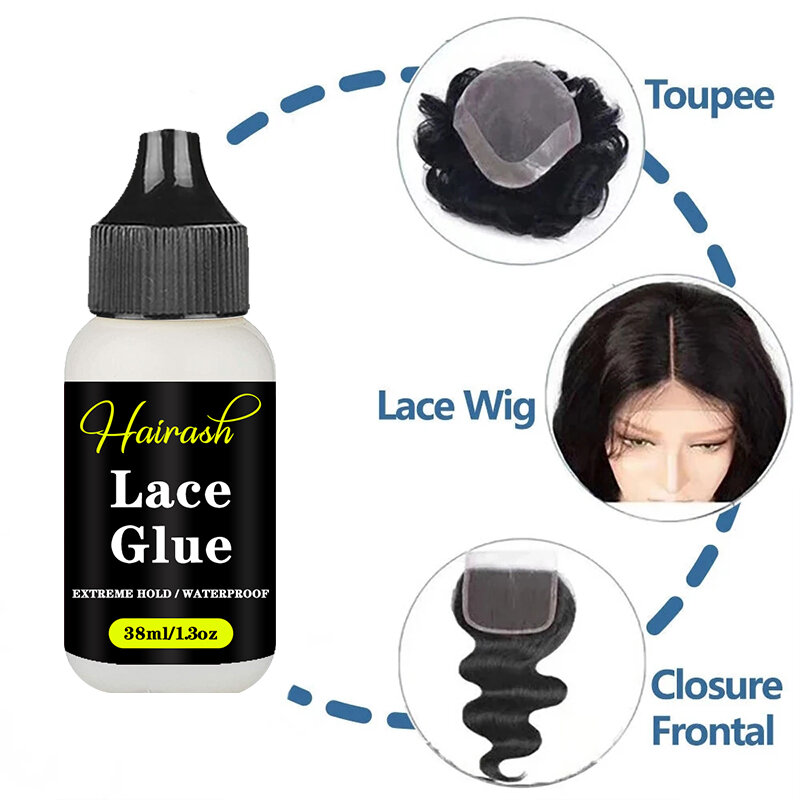 Pegamento para peluca de encaje frontal, adhesivo impermeable, removedor de cera de pelo, tinte de encaje, Kit de instalación de peluca Mousse