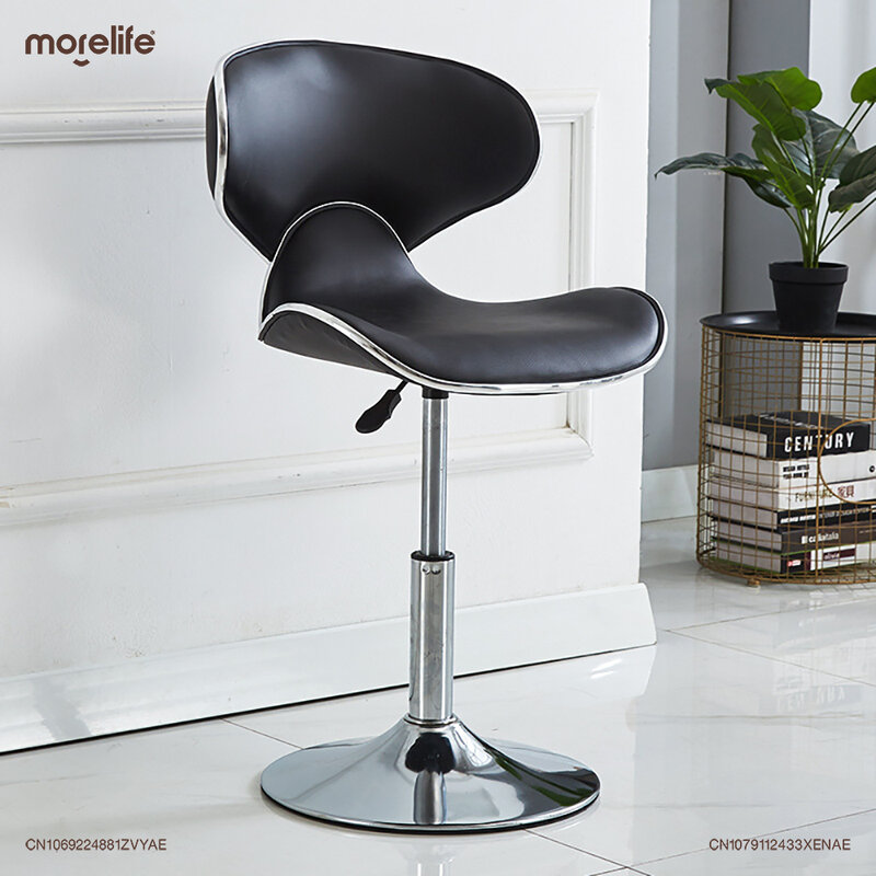 Cadeira de bar minimalista moderna com elevação e rotação de metal, cadeiras de casa nórdicas, cadeiras de encosto, banqueta, estilo europeu