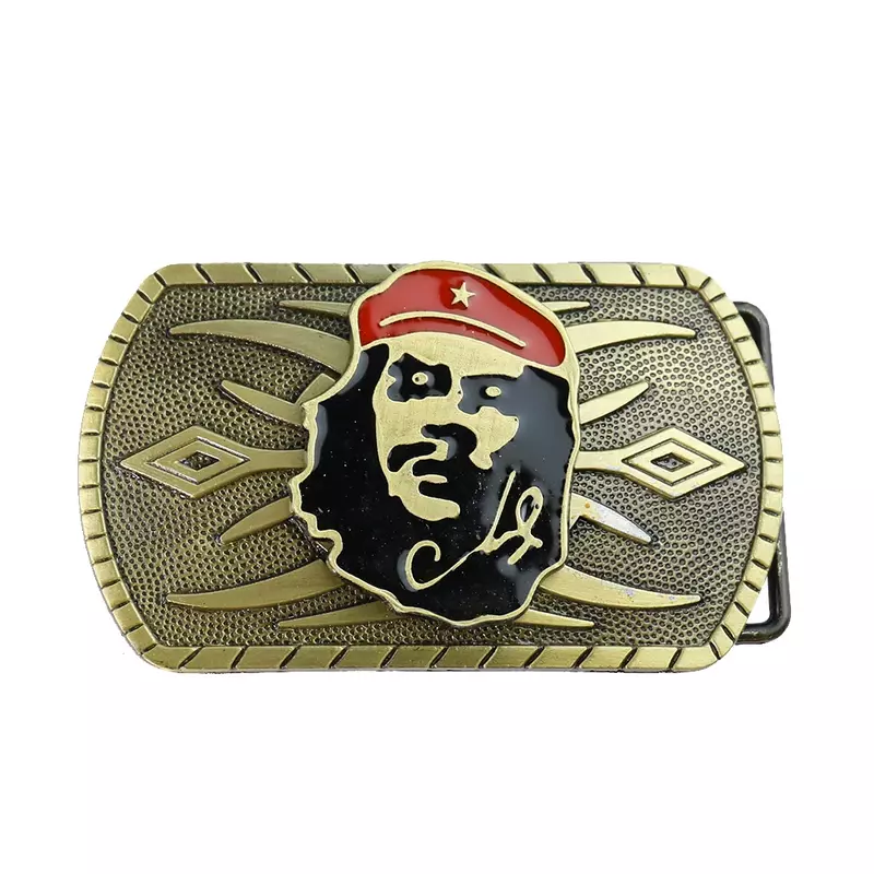 Che Guevara-hebilla de cinturón de Metal de aleación de Zinc para hombre, Retrato, Movimiento Cubano, geometría de héroe, cierre de recuerdo, artesanías de cuero, accesorio para Jeans