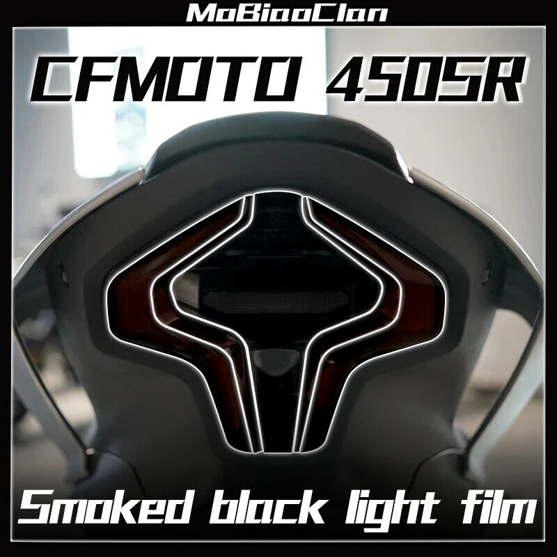 فيلم CFMOTO للدراجات النارية الأمامي ، مصباح أمامي أسود مدخن ، فيلم ملون ، مقاوم للمطر ، الضوء الخلفي ، 450SR