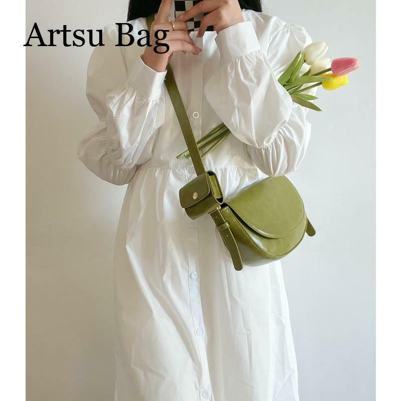 Bolso de mano minimalista para mujer, bolsa de sillín de hombro Diagonal, versátil, Retro, a la moda, novedad