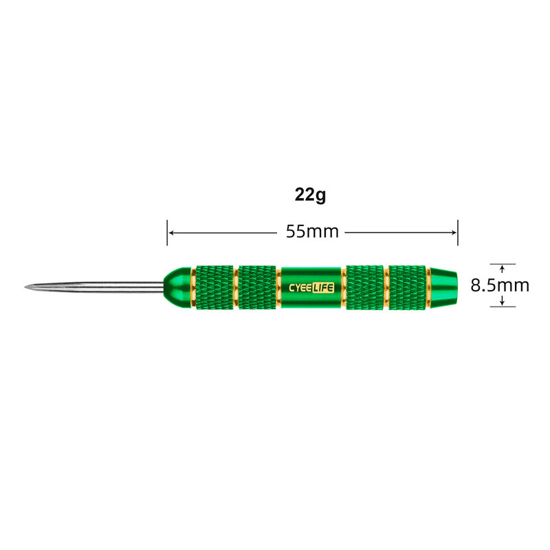 CyeeLife-aguja de dardos de alta calidad, accesorios estándar, barril de dardo plateado niquelado, diámetro de rosca de 4,5mm, 3 piezas, 22g