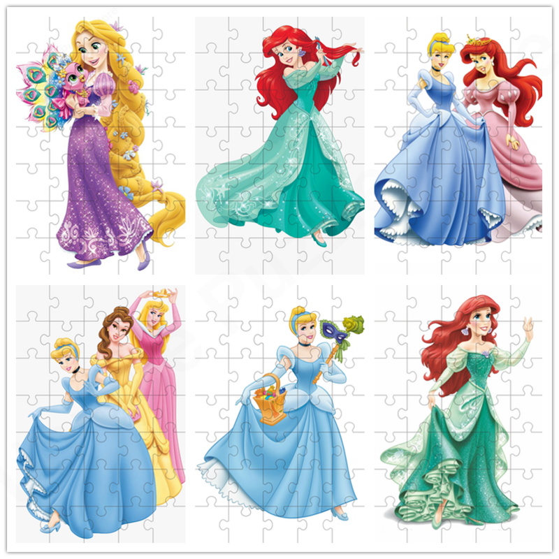 Disney Princesses Jigsaw Puzzle 35/300/500/1000 Pcs Puzzle Diy Manual Educational Toys Funny Diy Family Puzzle Christmas Gifts