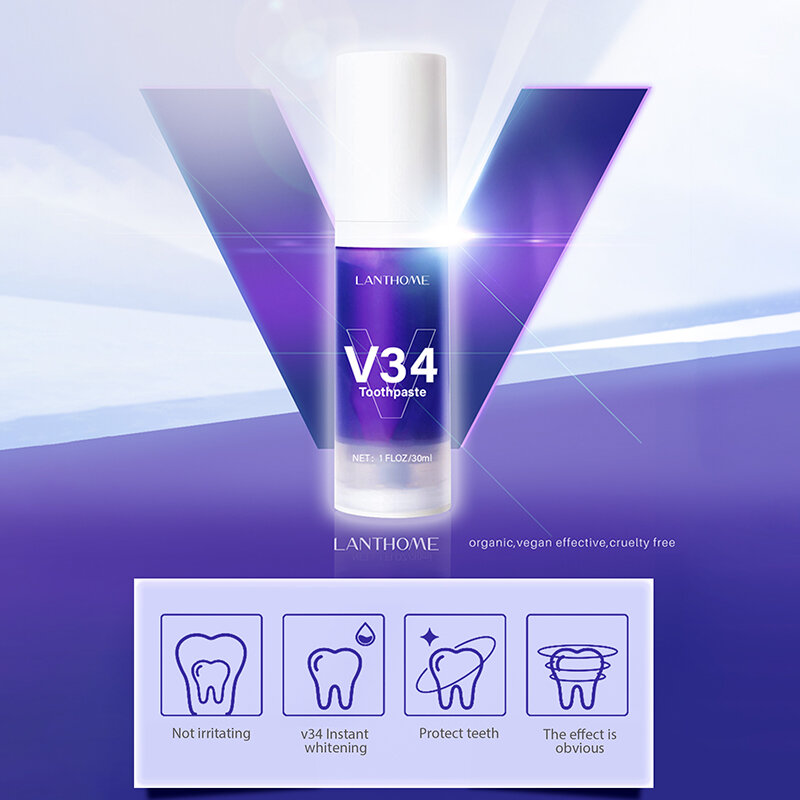 Зубная паста V34 Pro для уменьшения пожелтения и ухода за полостью рта